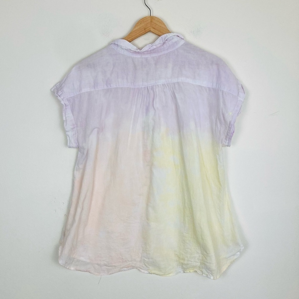 Sundry pastel pink, purple and yellow ombré popover semi sheer cotton top.Size 2 - Picture 3 of 5